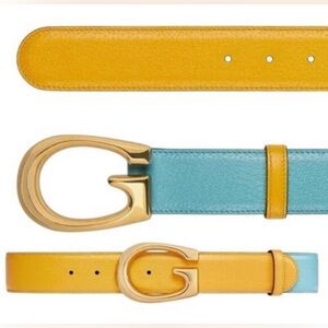 Gucci Gold and Blue Women's Belt